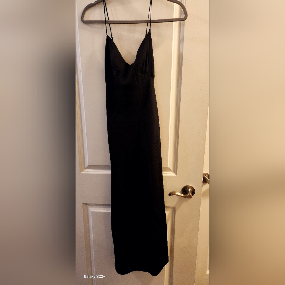 Madewell Black Midi Dress‎ with Spaghetti Straps - Picture 7 of 10